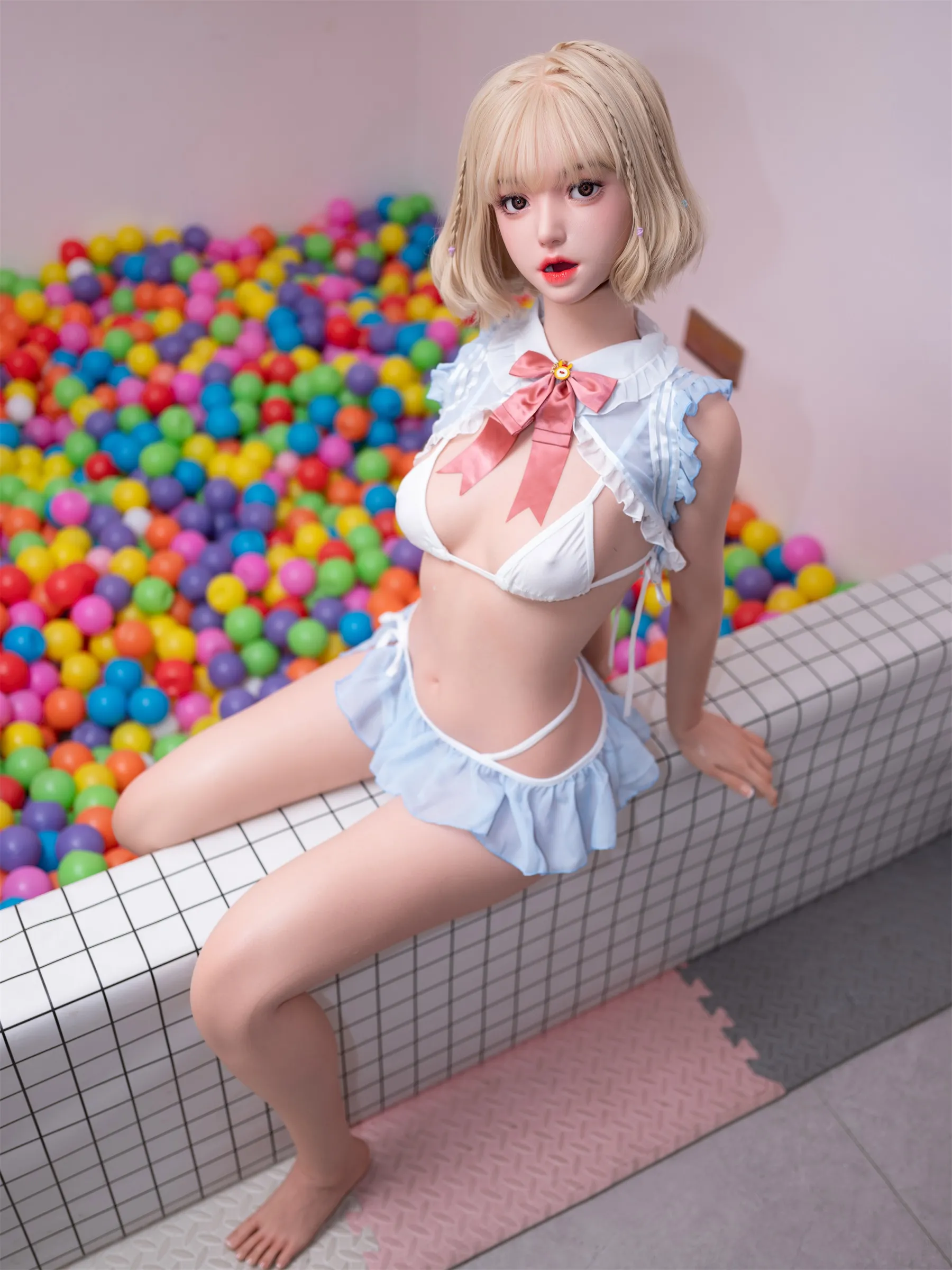 Top Fire | 164cm/5ft5 Sweet Blonde Slim Realistic Silicone Sex Doll - Lila