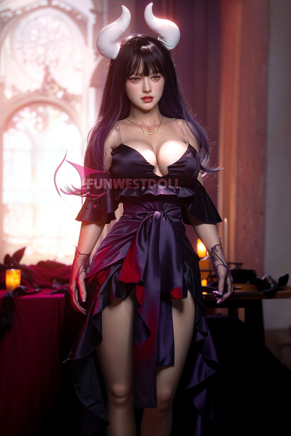 FUNWEST® Chloe 160cm (5ft3) 035S# E Breasts Demonic Queen Silicone Sex Doll FSD005