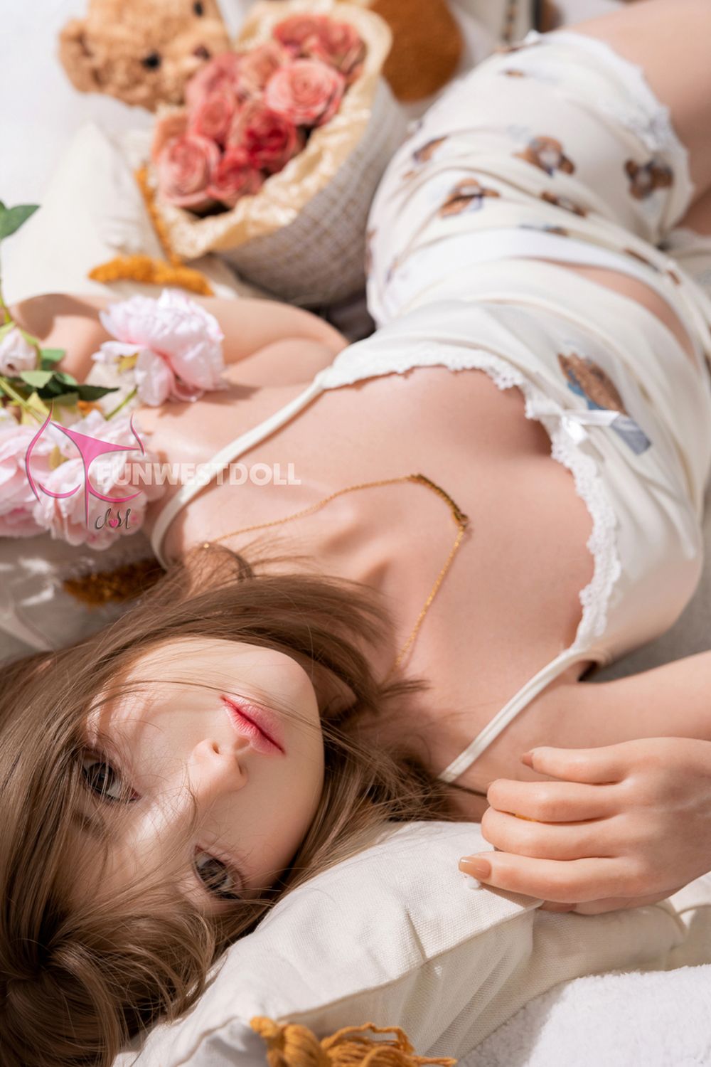 FUNWEST® Amy 159cm (5ft2) 041S# A Breasts Asian Sweet Silicone Sex Doll FSD027