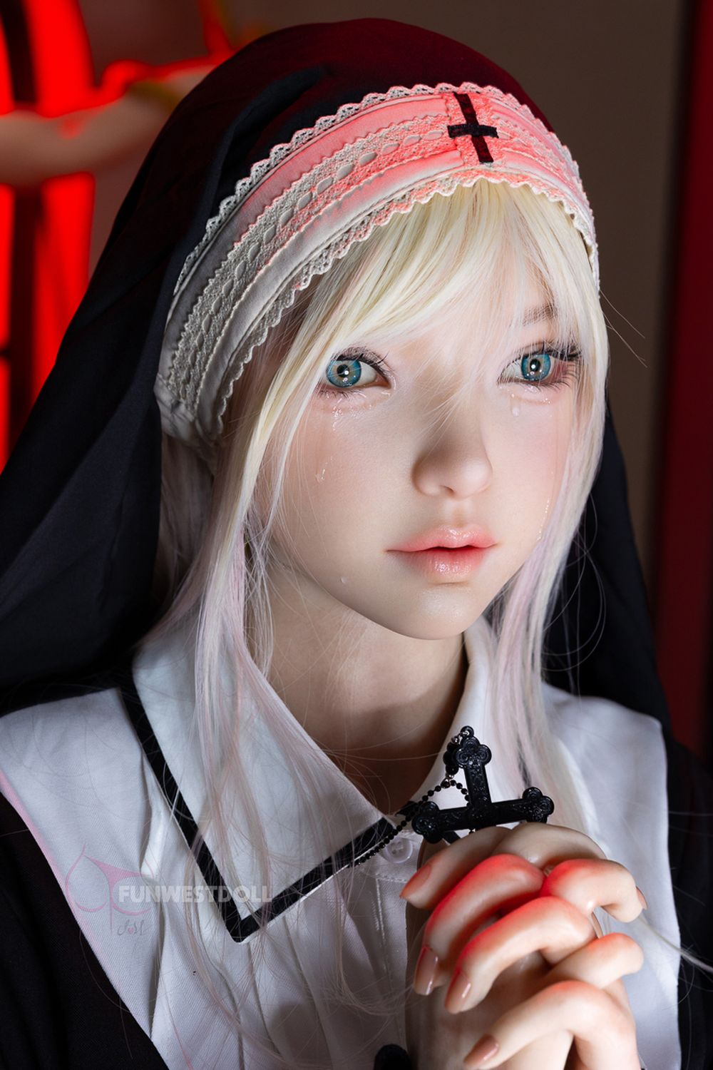 FUNWEST® Giselle 159cm (5ft2) 056SJ# A Breasts Fallen Angel Nun-style Silicone Sex Doll FSD037 