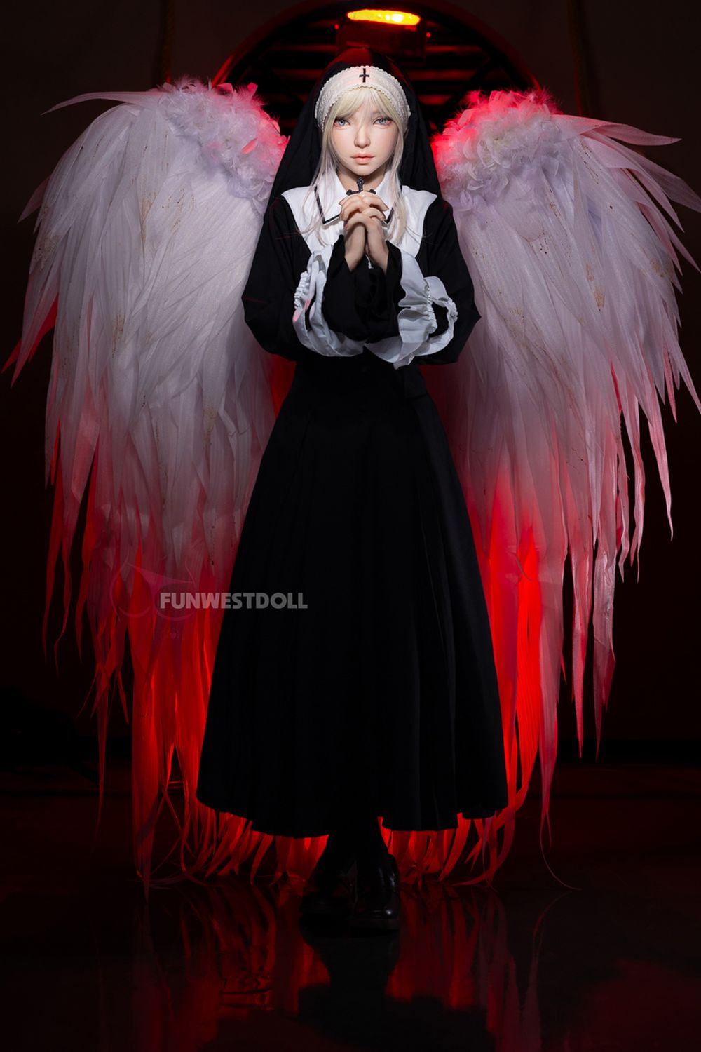 FUNWEST® Giselle 159cm (5ft2) 056SJ# A Breasts Fallen Angel Nun-style Silicone Sex Doll FSD037 