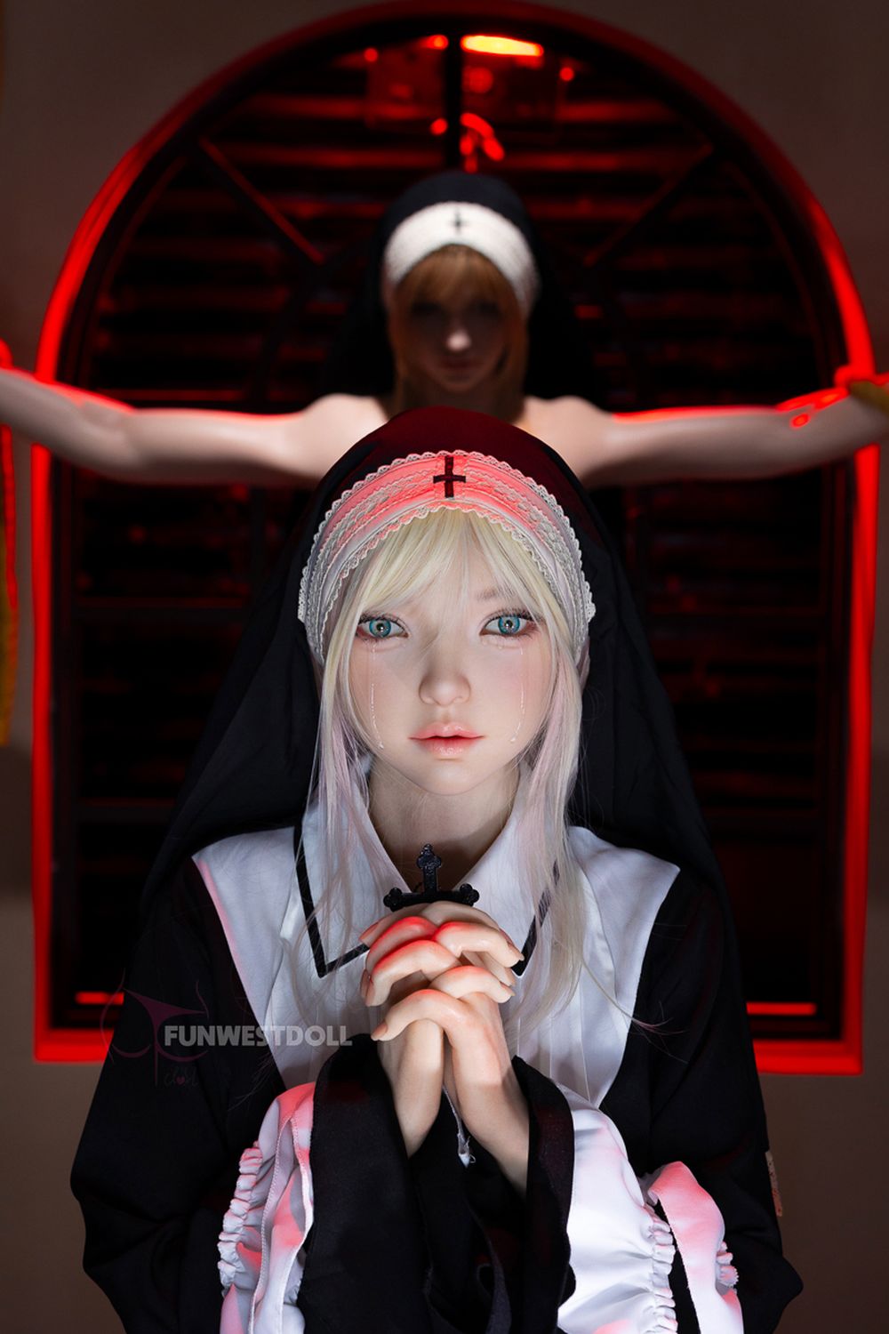 FUNWEST® Giselle 159cm (5ft2) 056SJ# A Breasts Fallen Angel Nun-style Silicone Sex Doll FSD037 