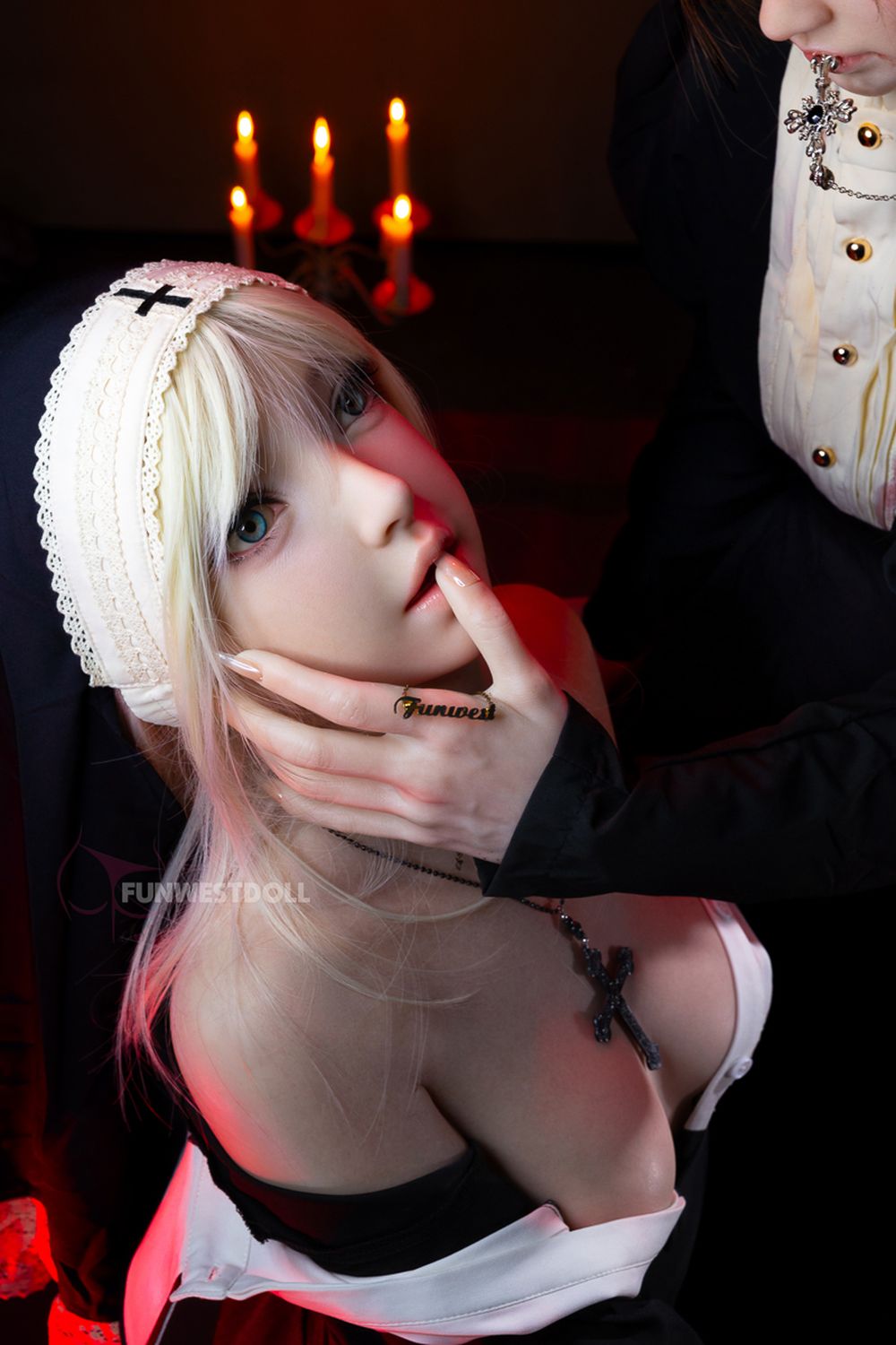 FUNWEST® Giselle 159cm (5ft2) 056SJ# A Breasts Fallen Angel Nun-style Silicone Sex Doll FSD037 