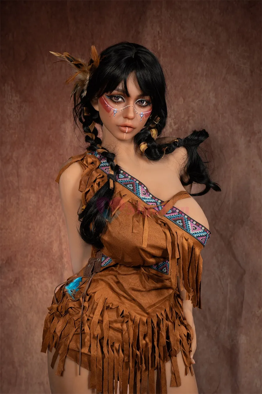 Sigafun | 159cm/5ft3 Silicone Head STPE Sex Doll SG3-3 Dark Tanned - Ada (In Stock US)