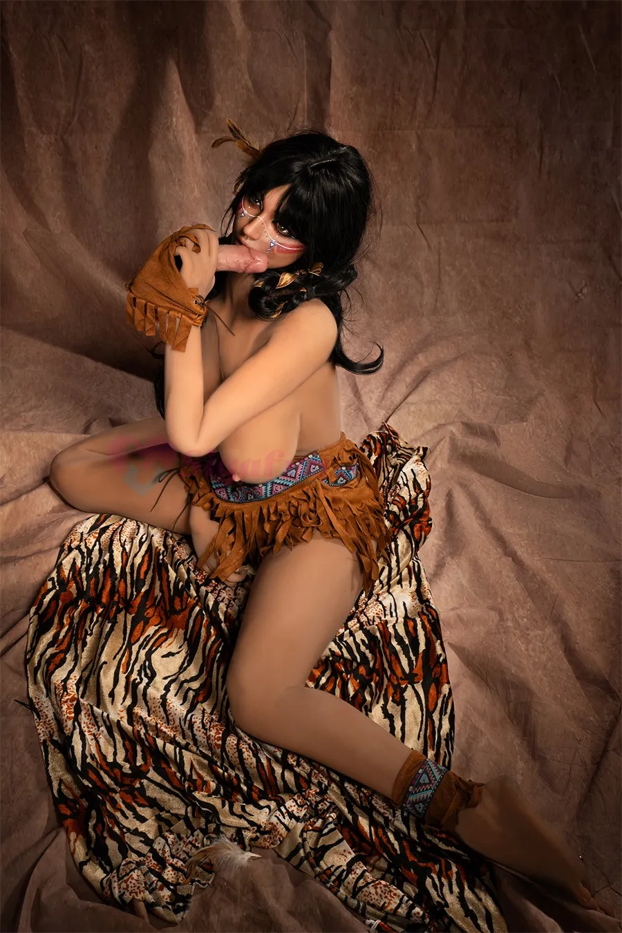 Sigafun | 159cm/5ft3 Silicone Head STPE Sex Doll SG3-3 Dark Tanned - Ada (In Stock US)