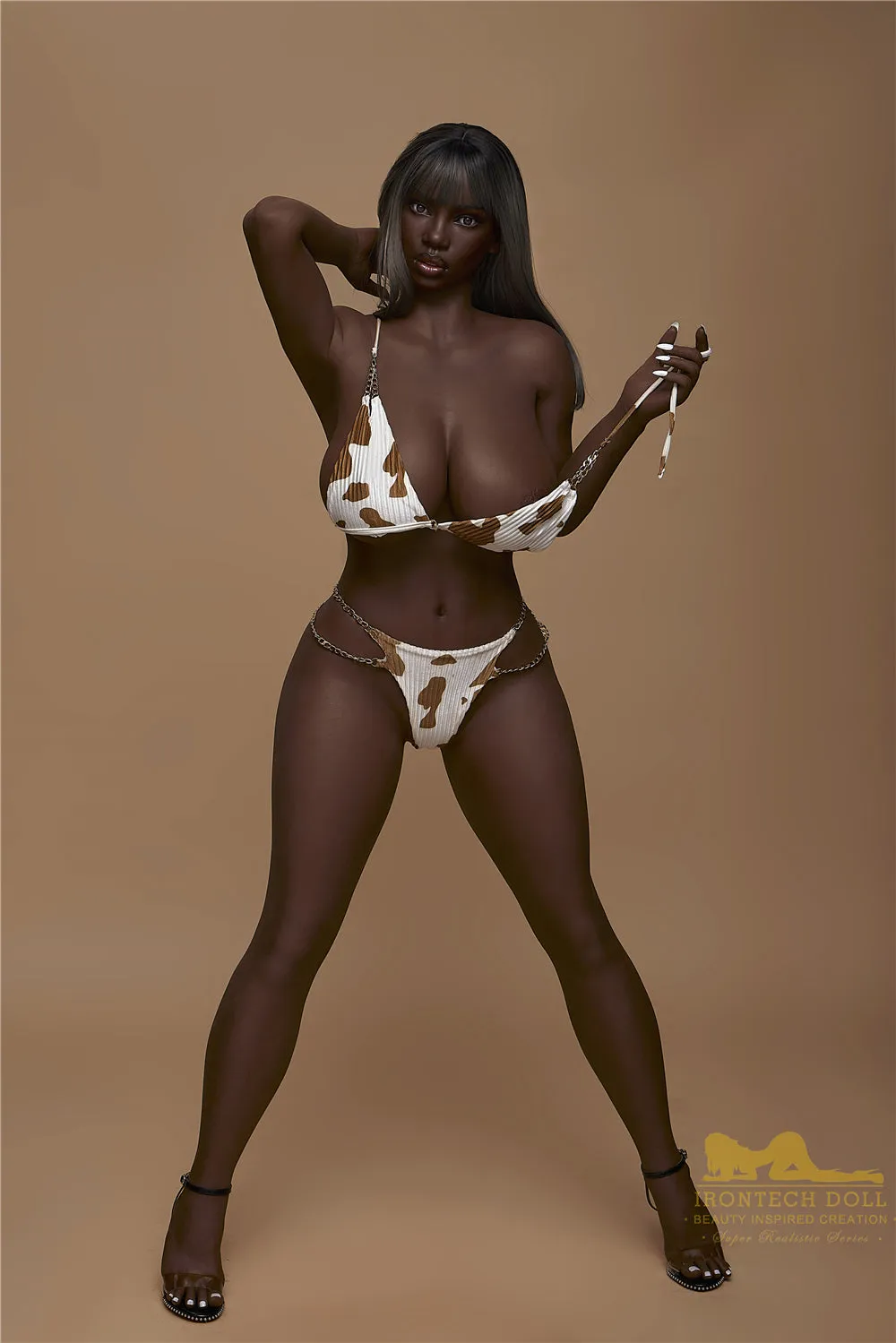 Irontech Doll | 160cm/5ft3 Ebony Curvy Bombshell Lifelike Silicone Sex Doll - Brielle