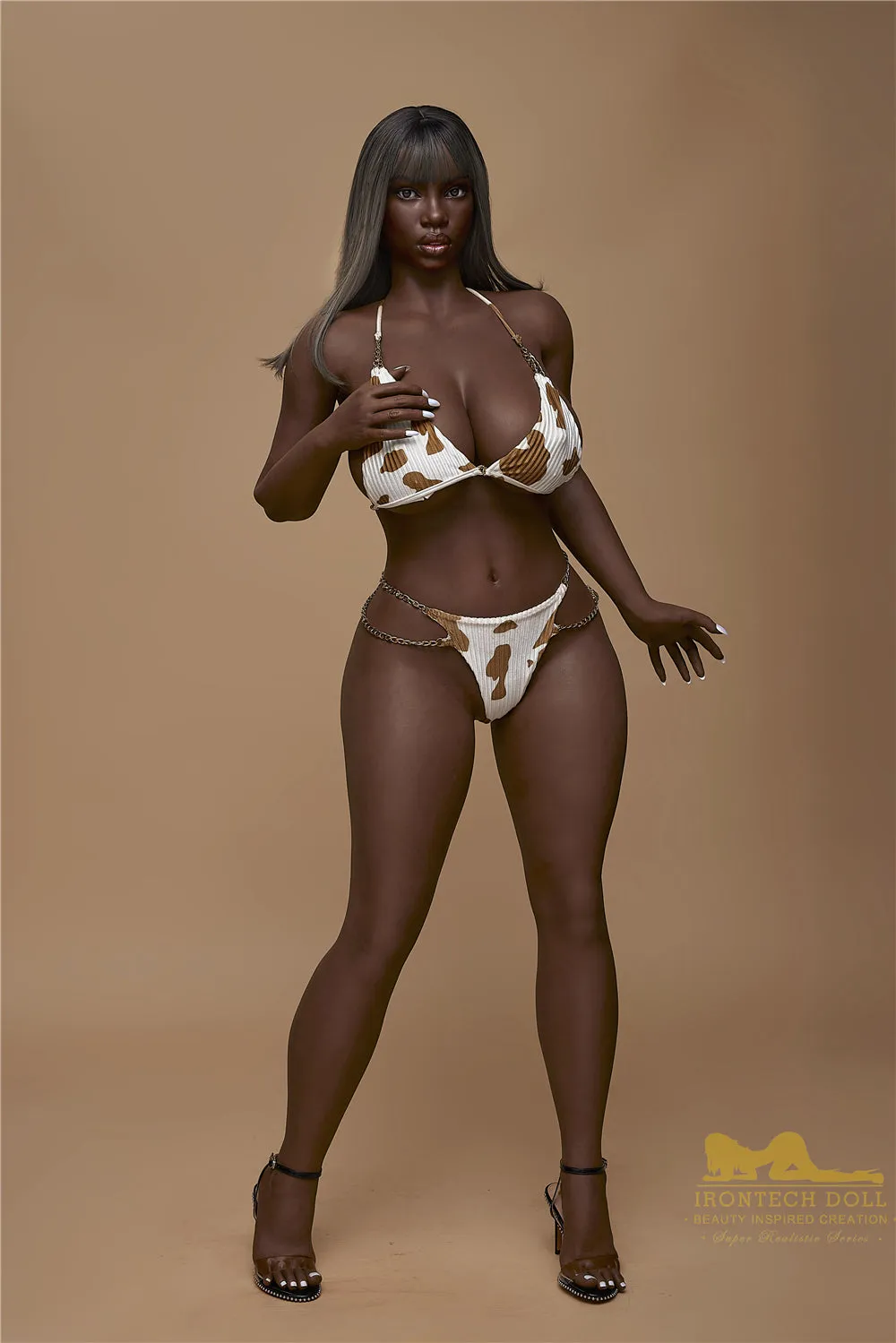 Irontech Doll | 160cm/5ft3 Ebony Curvy Bombshell Lifelike Silicone Sex Doll - Brielle