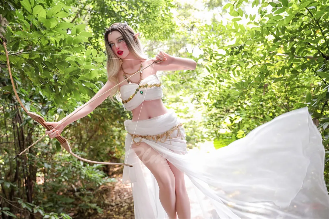 Climax Doll | 157cm/5ft2 Small Breasts Seductive Elf Cosplay Realistic Full Silicone Sex Doll - Athena