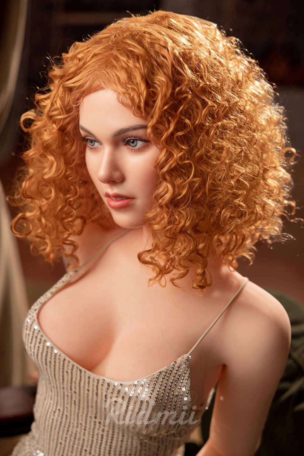 RIDMII | 161cm/5ft3 Small Breasts Playful Seduction Orange Curls Lifelike TPE Sex Doll - Jordi (In Stock US)