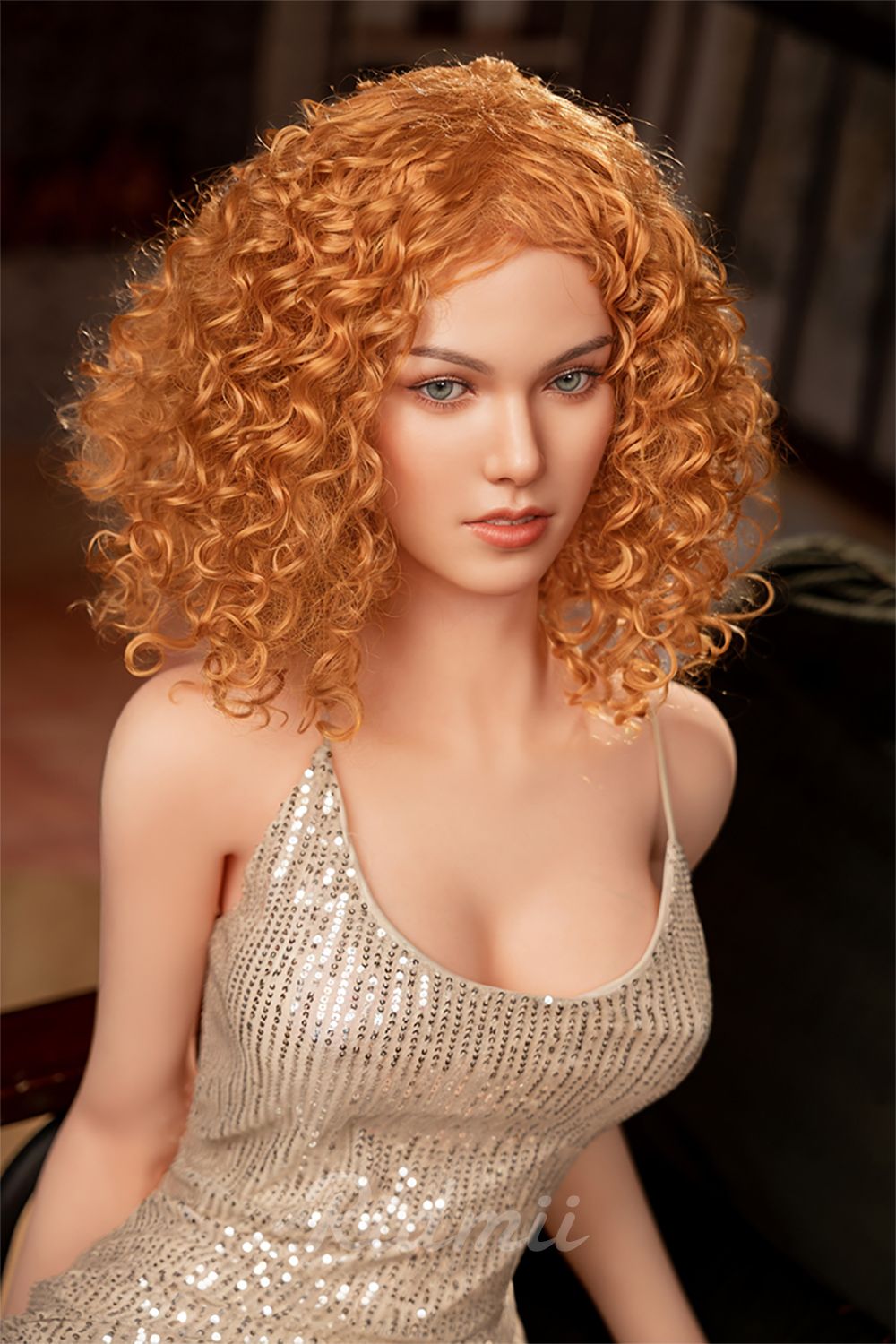 RIDMII | 161cm/5ft3 Small Breasts Playful Seduction Orange Curls Lifelike TPE Sex Doll - Jordi (In Stock US)