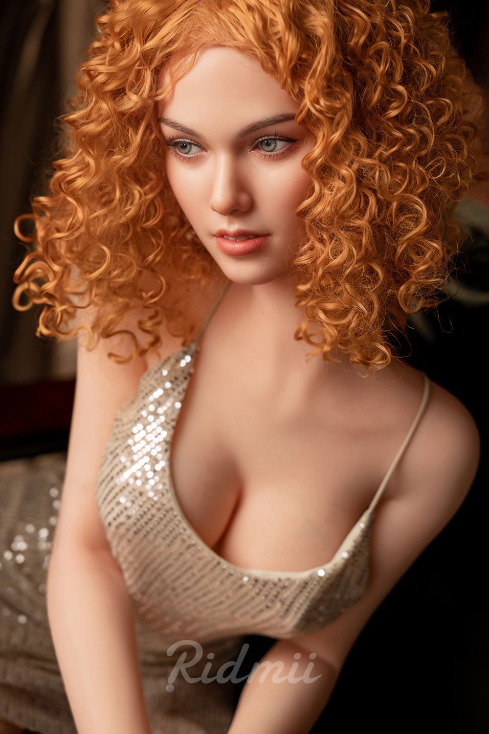 RIDMII | 161cm/5ft3 Small Breasts Playful Seduction Orange Curls Lifelike TPE Sex Doll - Jordi (In Stock US)