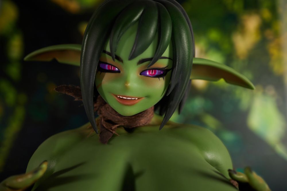 Climax Doll | Si70cm/2ft3 Huge Breasts Anime Orc Green Skin Realistic Full Silicone Sex Toy - GB Zarga Green