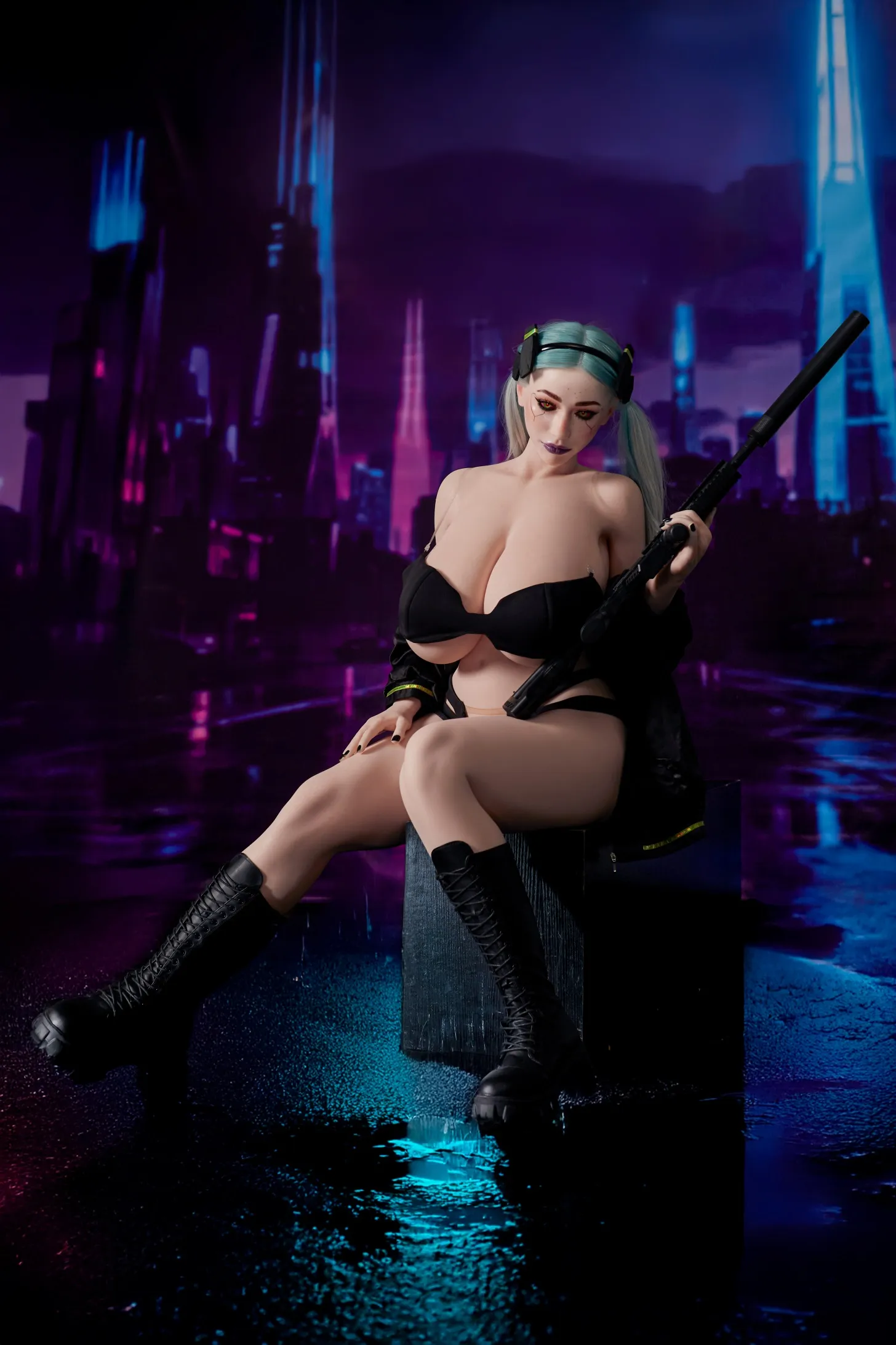 Climax Doll | 161cm/5ft3 Huge Breasts Seductive Cyberpunk Anime Hottie Cosplay Realistic Full Silicone Sex Doll – Tasha 