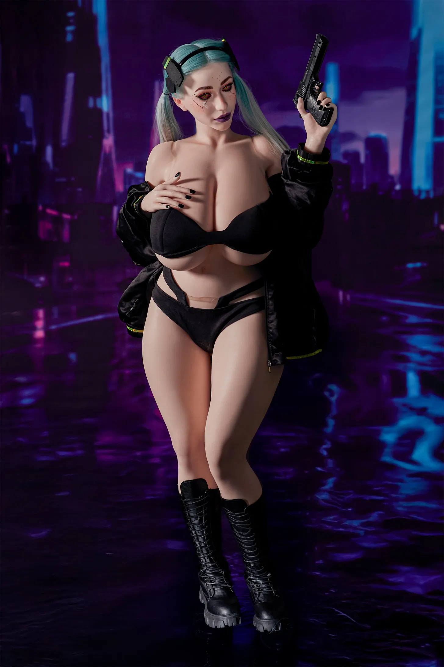 Climax Doll | 161cm/5ft3 Huge Breasts Seductive Cyberpunk Anime Hottie Cosplay Realistic Full Silicone Sex Doll – Tasha 