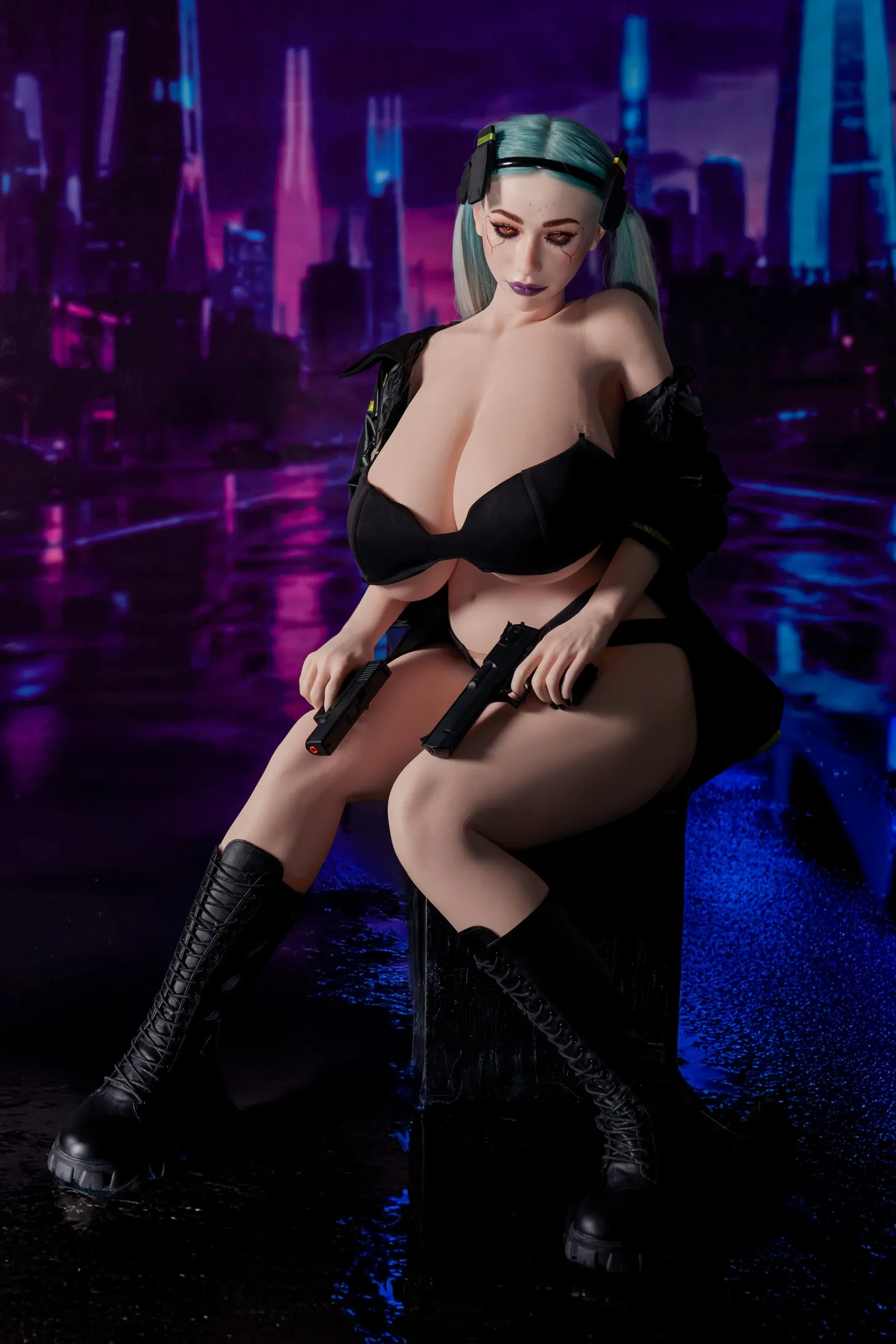 Climax Doll | 161cm/5ft3 Huge Breasts Seductive Cyberpunk Anime Hottie Cosplay Realistic Full Silicone Sex Doll – Tasha 