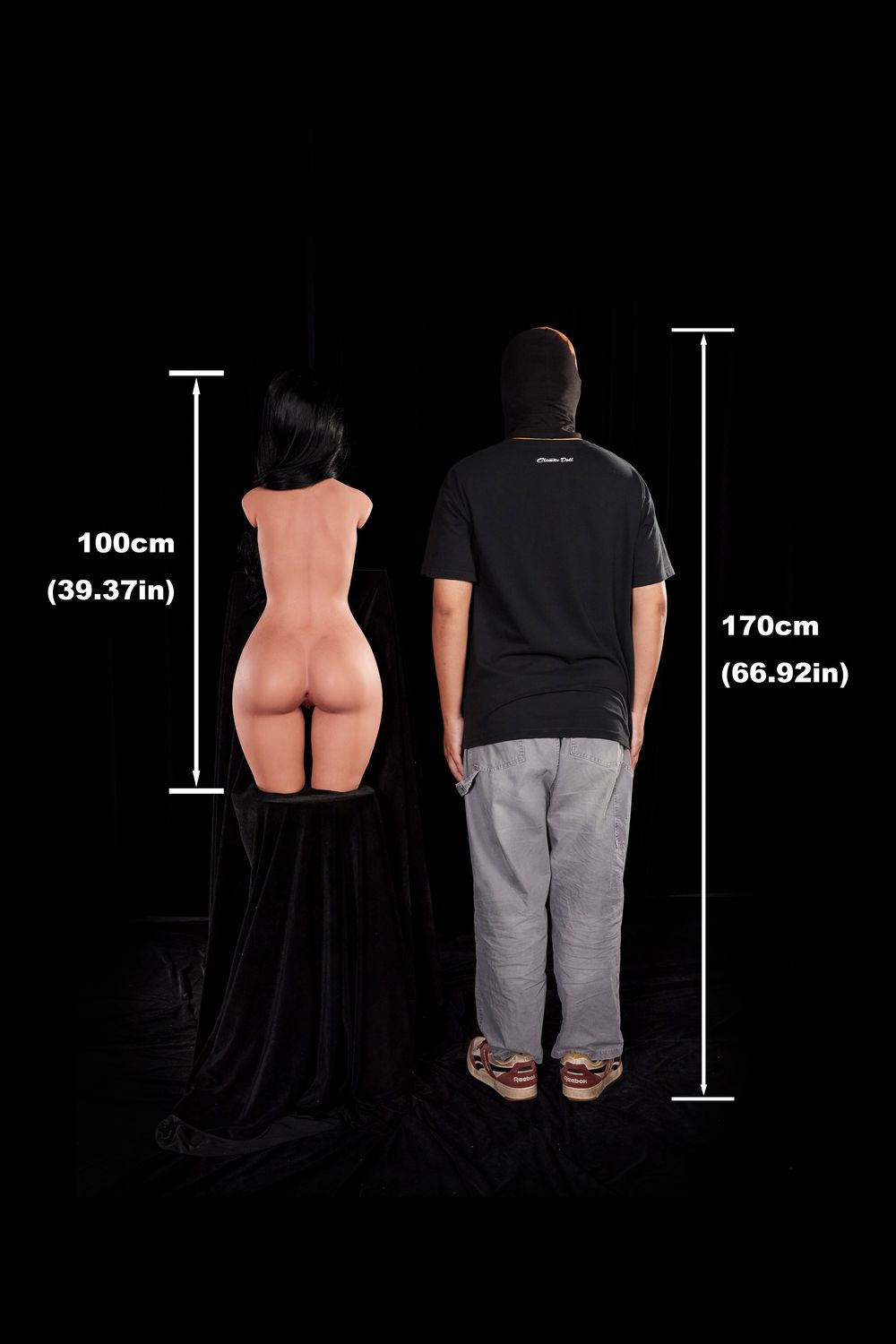 Climax Doll | ULW 100cm/3ft3 Flat Breasts Mature Realistic Silicone Torso Sex 881# - Raven