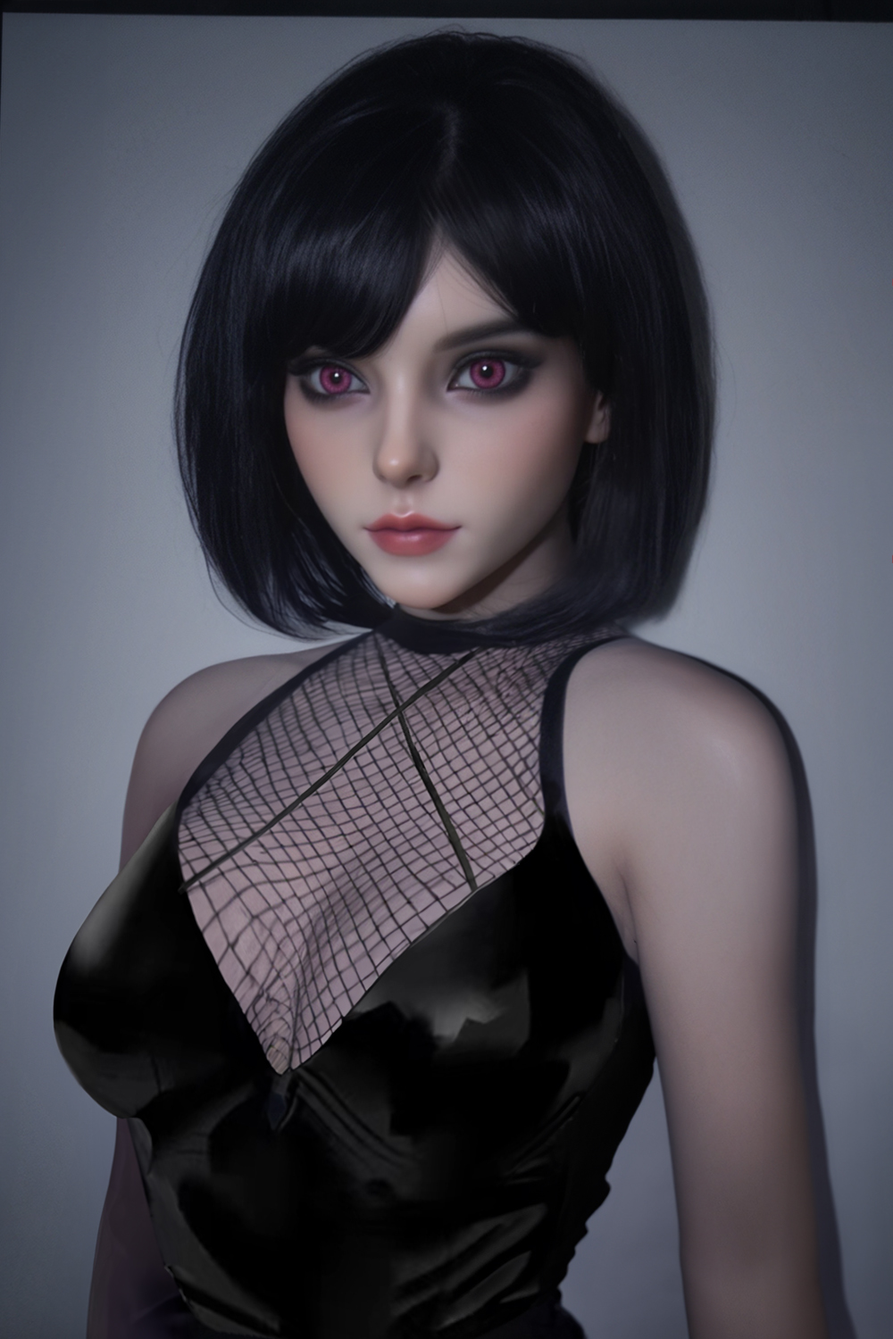 Rosretty Doll | 150cm/4ft11 Big Breasts Enigmatic Japanese Goth Bad Girl Lifelike Full Silicone Sex Doll - Jade