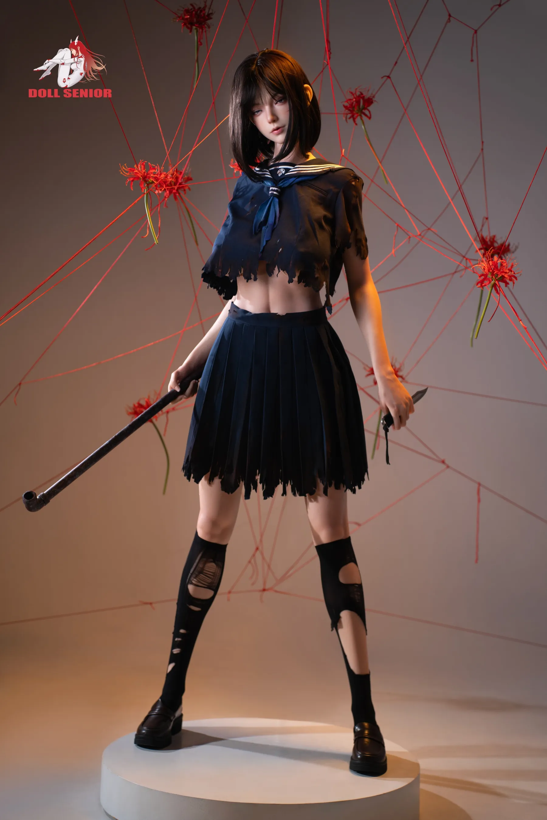 Doll Senior | 175cm/5ft9 Huge Breasts Seductive Dark Gothic Japanese Schoolgirl Silicone Sex Doll - Capricorn