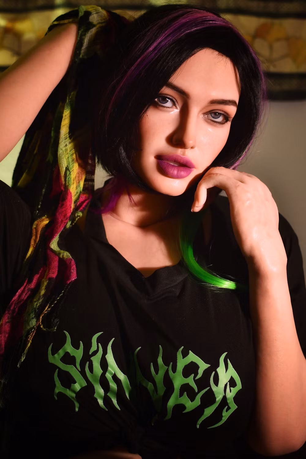 MMX Doll | 168cm/5ft6 Huge Breasts Seductive Cool Dark Punk Hottie Realistic Silicone Sex Doll - Luna