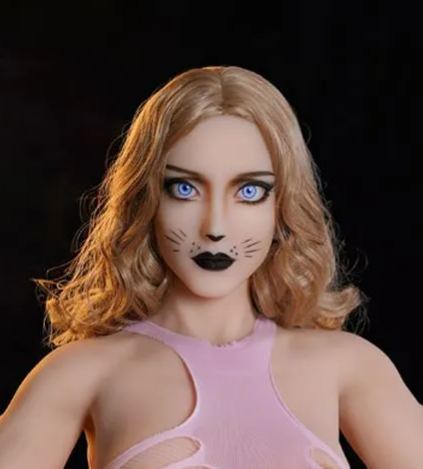Dolls Castle | 150cm/4ft11 Small Breasts Alien Cat Beast Muscle Lifelike Full TPE Sex Doll - Kimberly