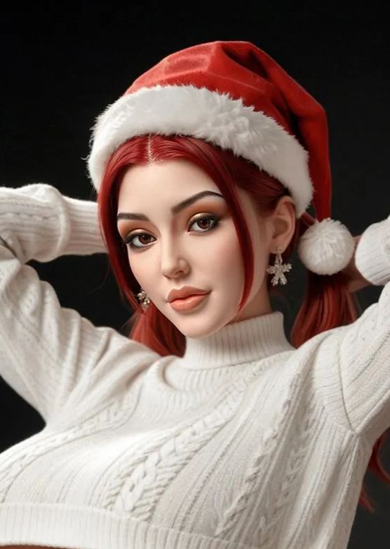 Rosretty Doll | 169cm/5ft5 Huge Breasts Sultry Christmas Girl Red Hair Lifelike TPE Sex Doll - Sienna
