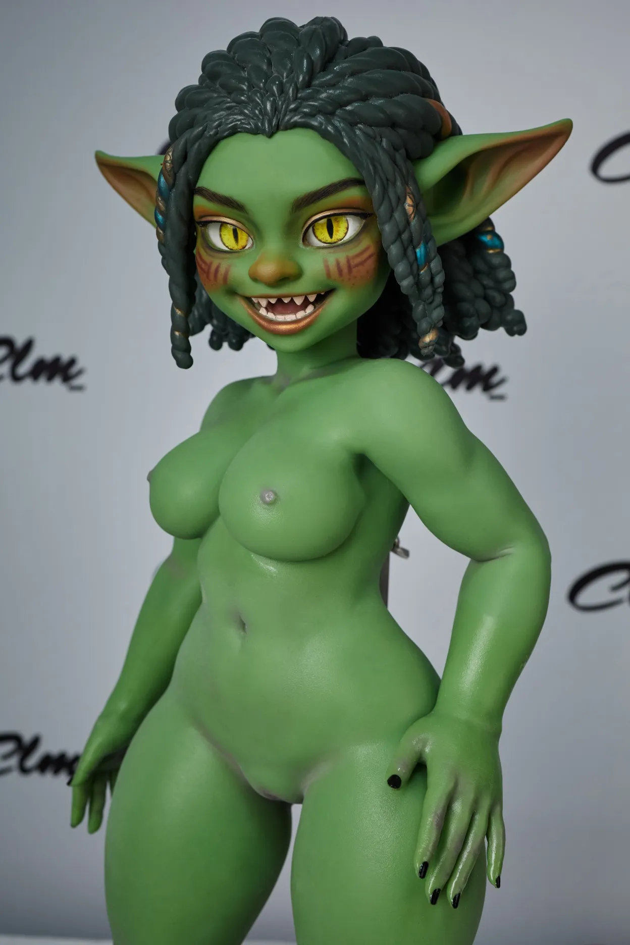 Climax Doll | Si70cm/2ft3 Small Breasts Anime Wild Green Goblin Realistic Full Silicone Sex Toy - Green Kaela