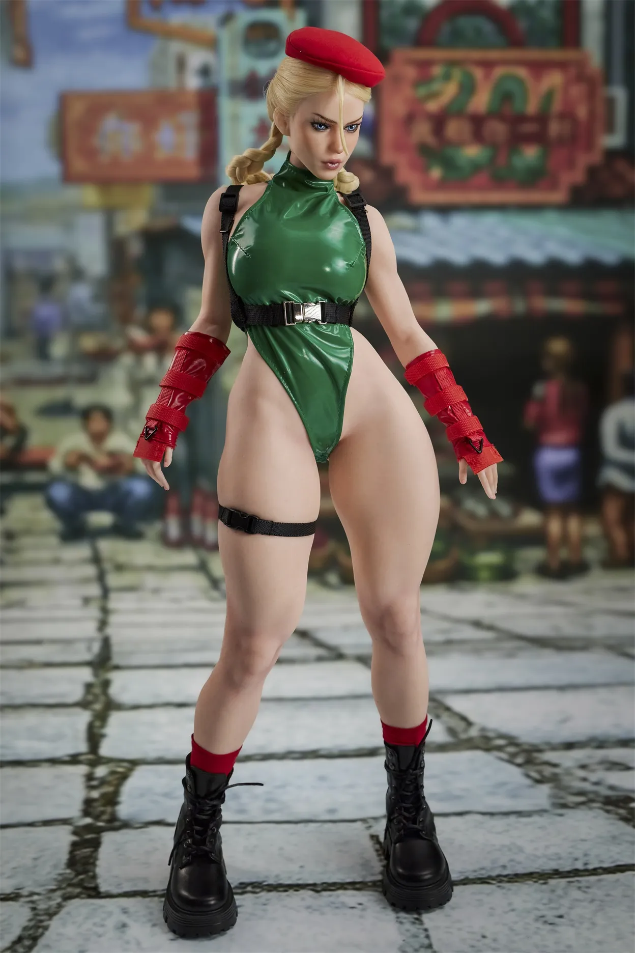 Climax Doll | Si70cm/2ft3 Small Breasts Seductive Street Fighter Cosplay Blonde Realistic Full Silicone Sex Toy - KA Freya