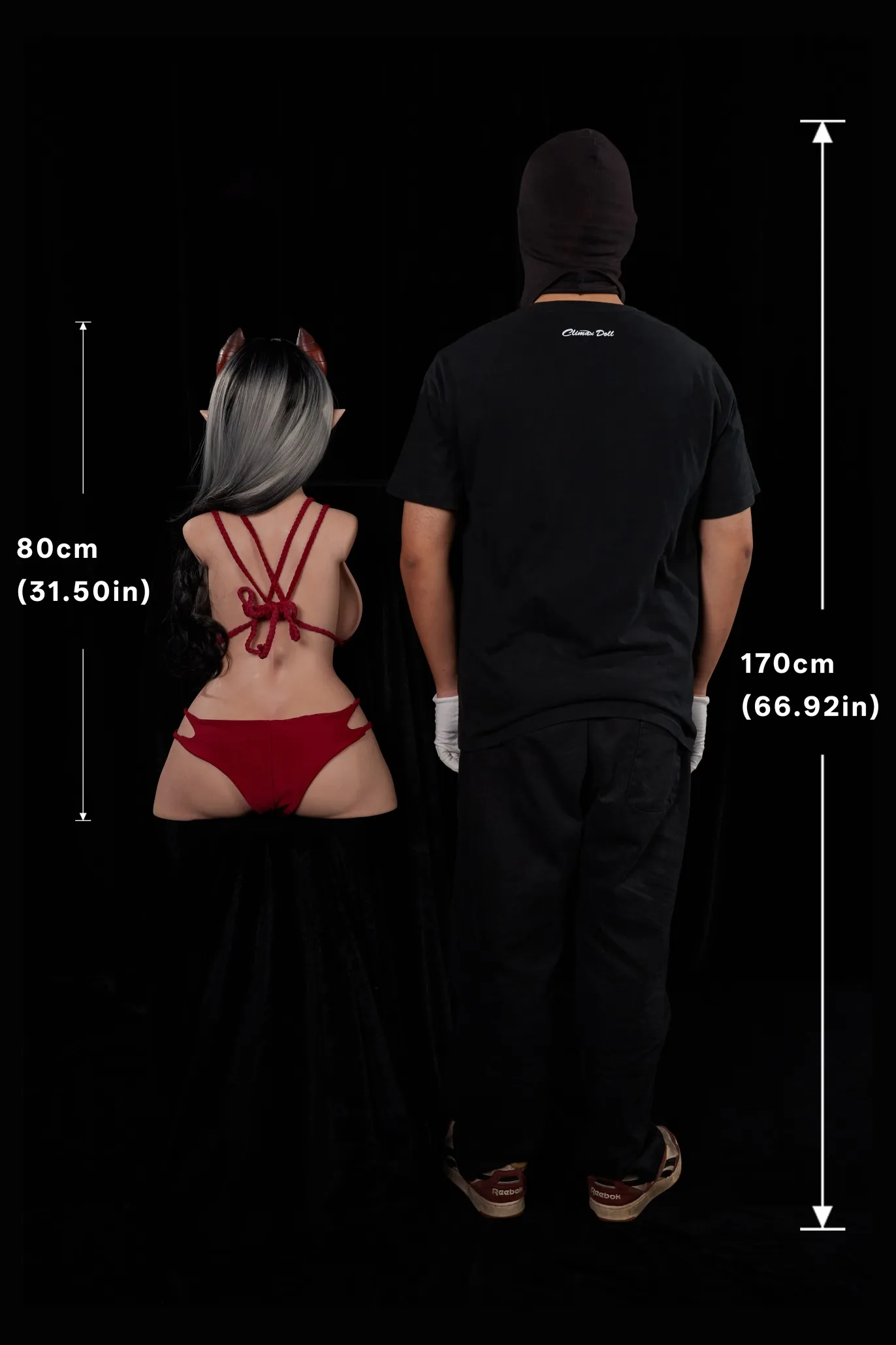 Climax Doll | ULW 80cm/2ft6 Big Breasts Alluring Dark Gothic Demon-style Realistic Silicone Torso Sex 664# - Meru