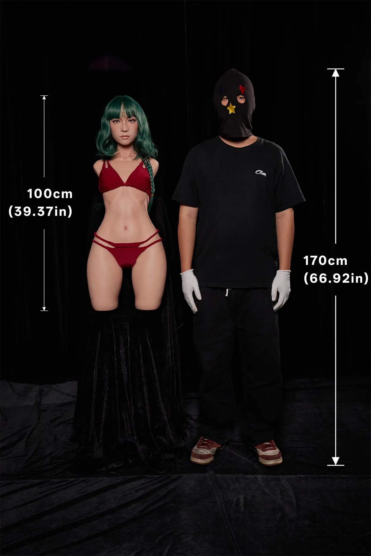 Climax Doll | ULW 100cm/3ft3 Flat Breasts Seductive Cool Asian Green-hair Realistic Silicone Torso Sex 881# - Mayu