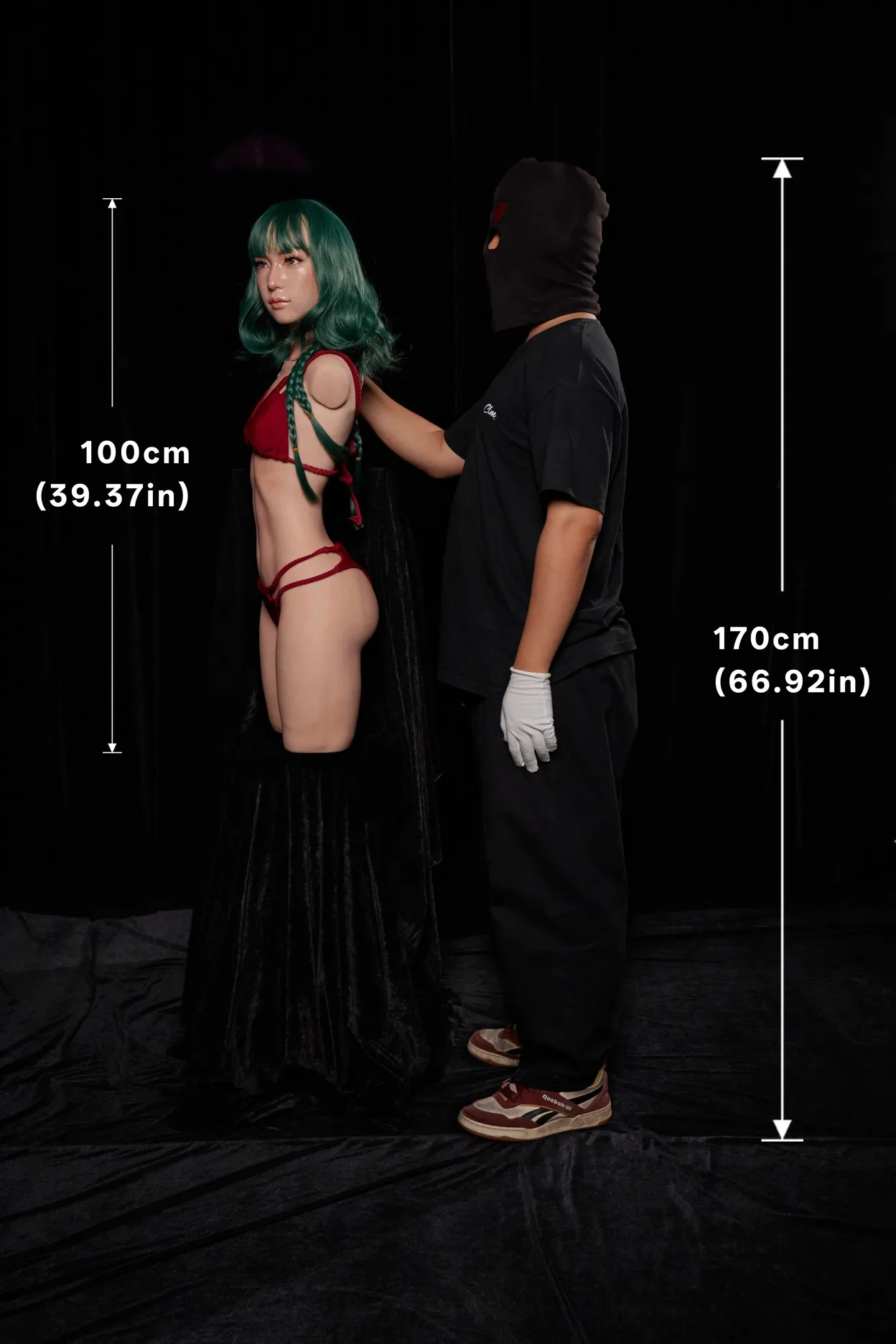 Climax Doll | ULW 100cm/3ft3 Flat Breasts Seductive Cool Asian Green-hair Realistic Silicone Torso Sex 881# - Mayu