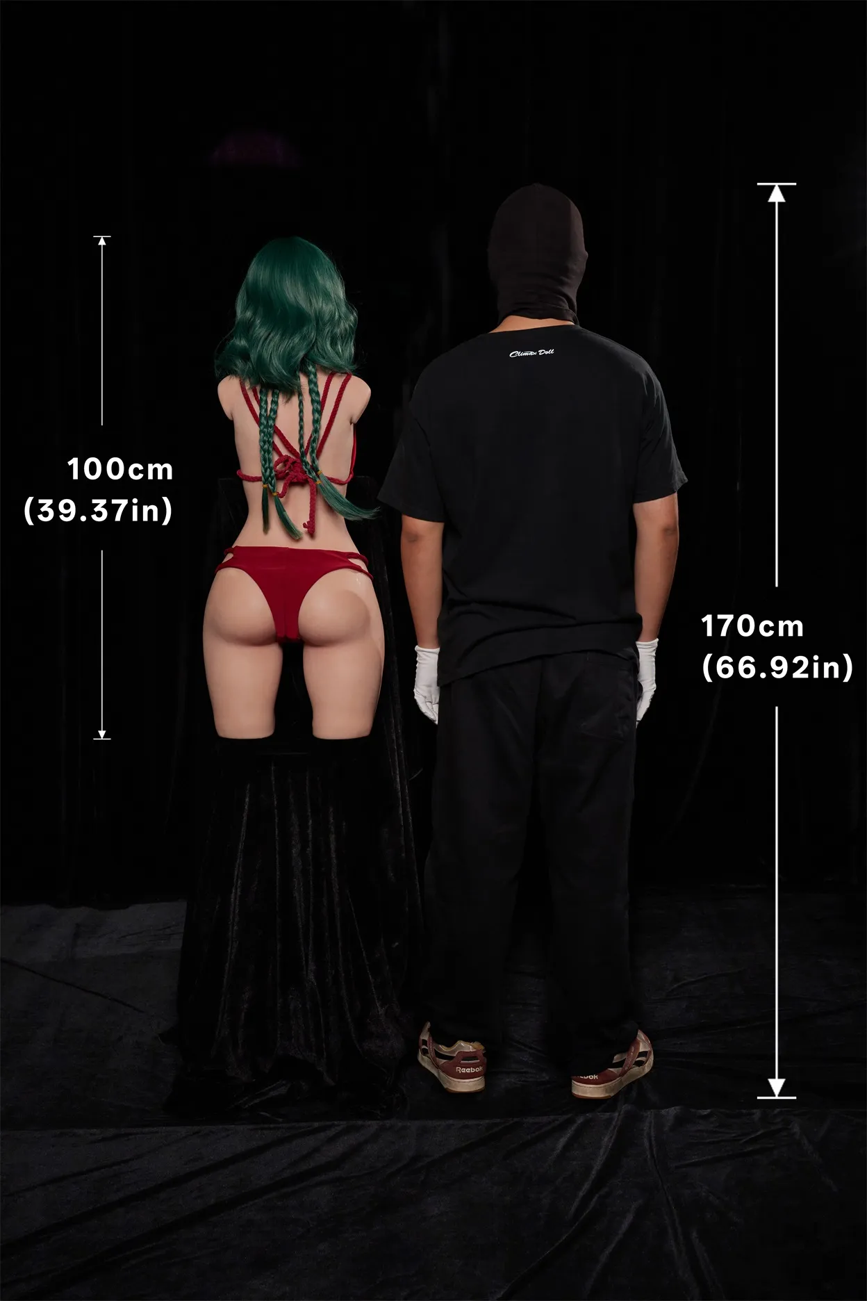 Climax Doll | ULW 100cm/3ft3 Flat Breasts Seductive Cool Asian Green-hair Realistic Silicone Torso Sex 881# - Mayu