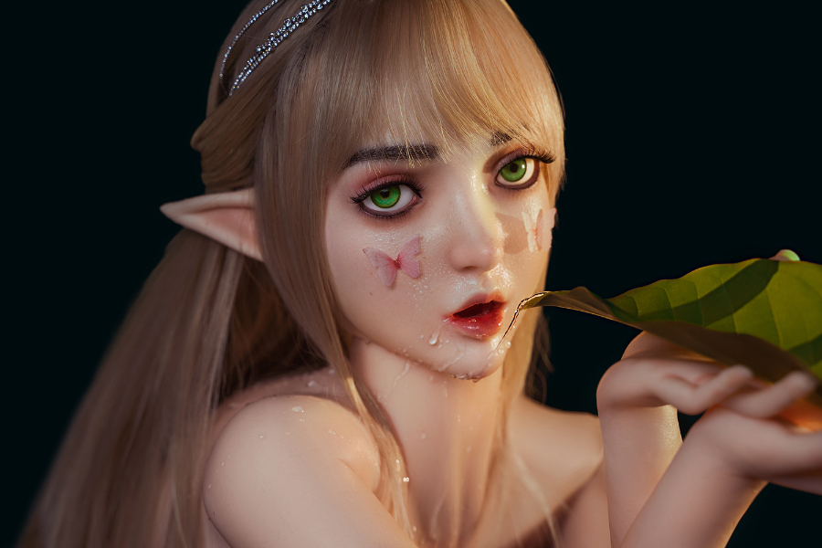 SY Movable Jaw Elf Ears Silicone Head Ophelia #M8-DreamLoveDoll