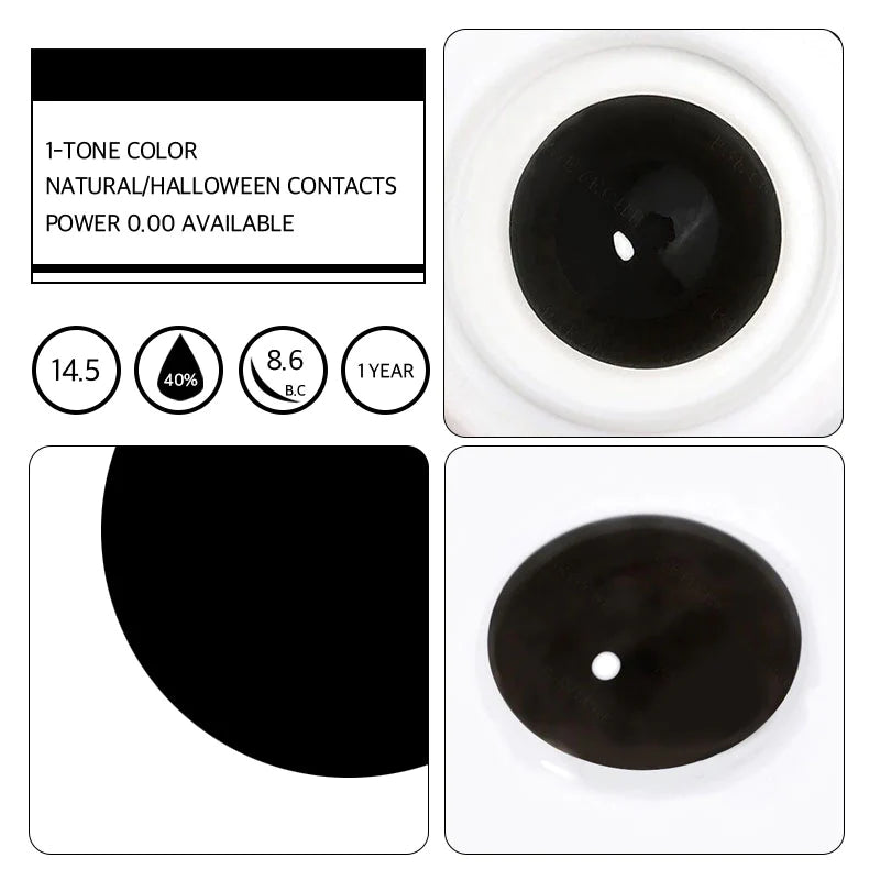 Eyeza Black Out Colored Contacts | 1 Year
