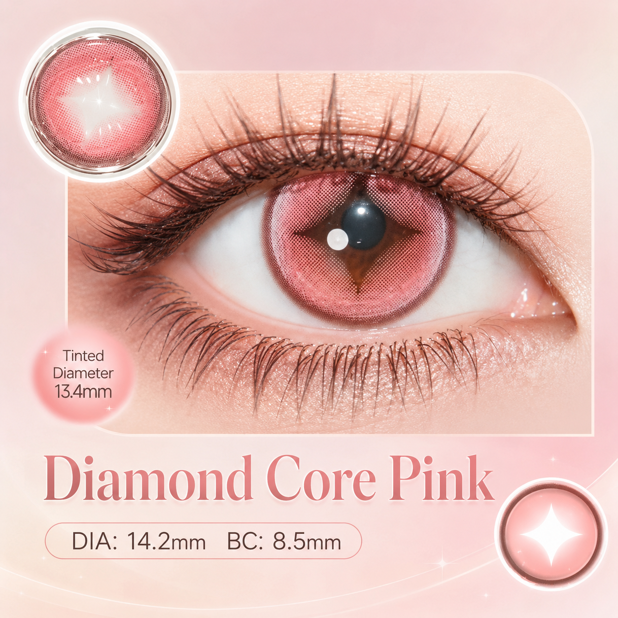 Eyeza Diamond Core Pink | 1 Day