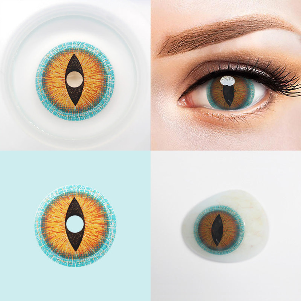 Eyeza Brown Lizard Mini Sclera 17mm | 1 Year