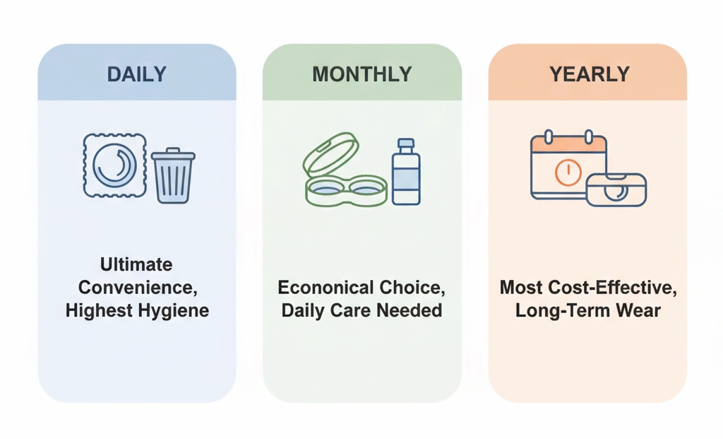 daily vs monthly contacts and 1 year contact lenses helping readers choose the right lenses