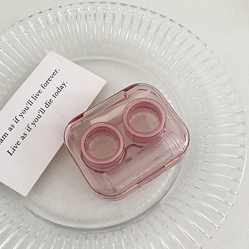 Transparent Portable No-Twist Cap Contact Lens Case