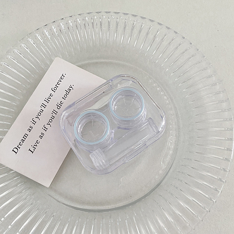 Transparent Portable No-Twist Cap Contact Lens Case