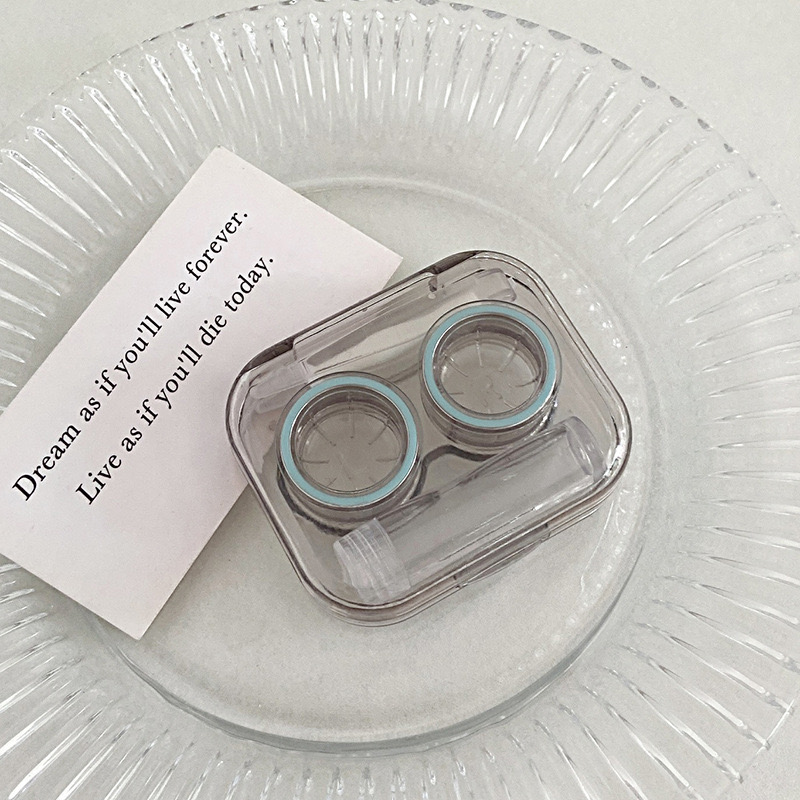 Transparent Portable No-Twist Cap Contact Lens Case