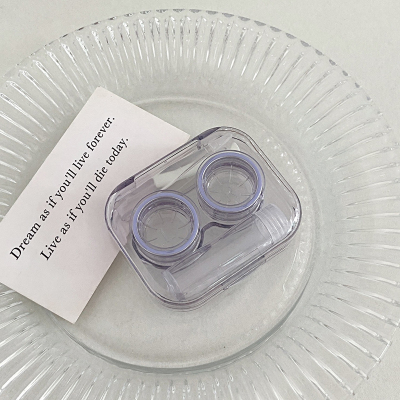 Transparent Portable No-Twist Cap Contact Lens Case