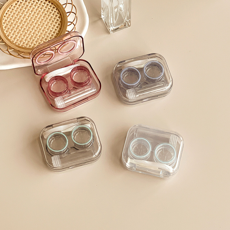 Transparent Portable No-Twist Cap Contact Lens Case