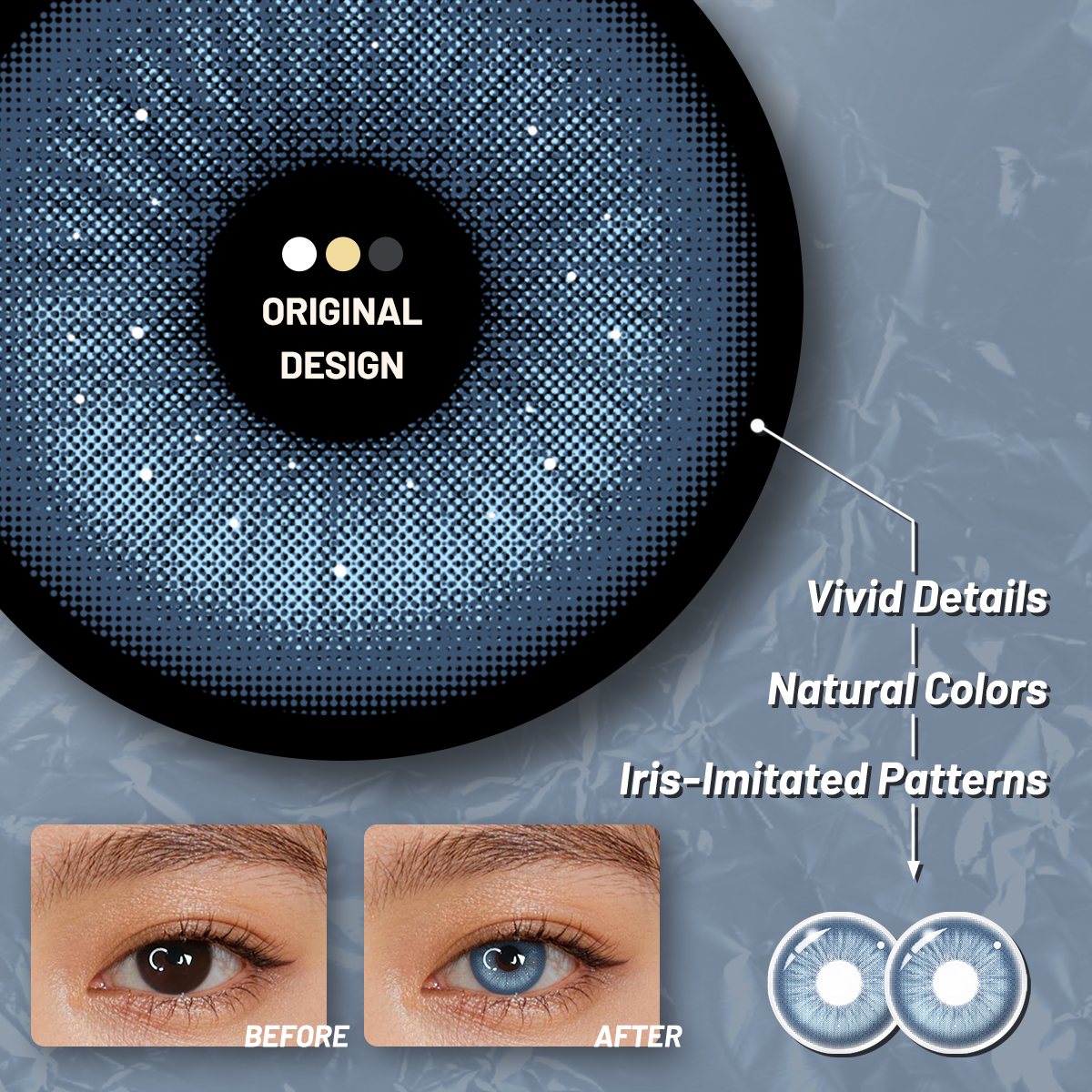 Eyeza Shimmer Blue | 1 Year