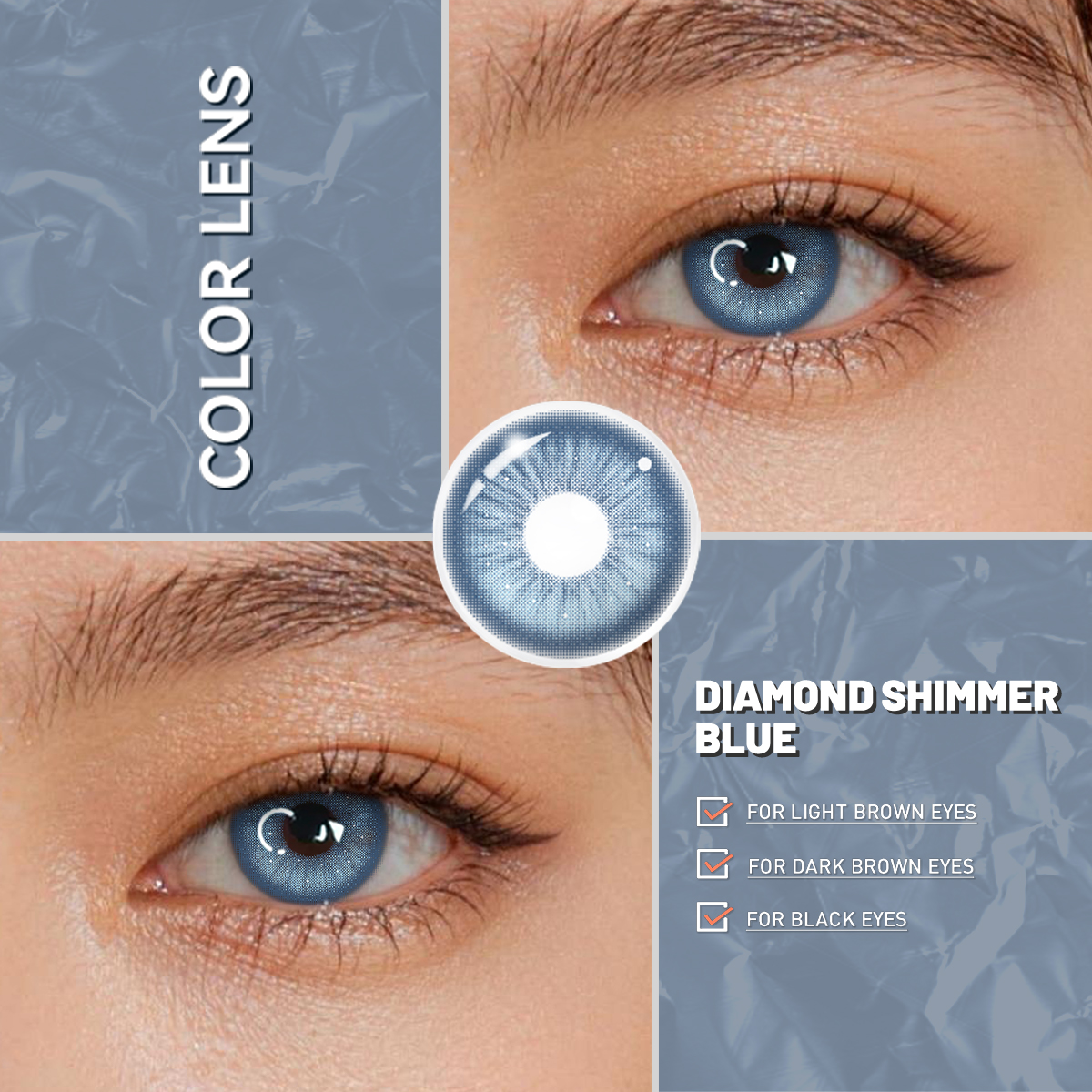 Eyeza Shimmer Blue | 1 Year