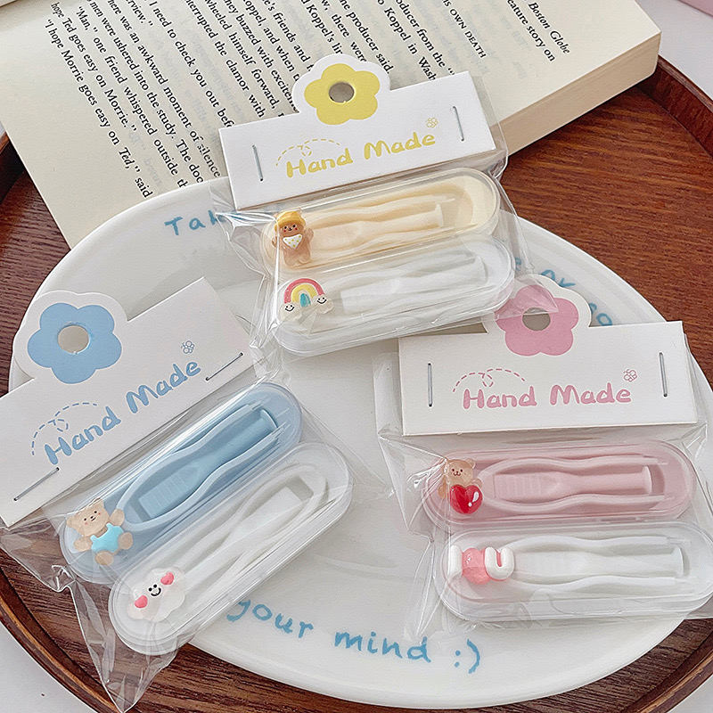 Cute Bear Design Contact Lens Remover Tool with Independent Storage Cases