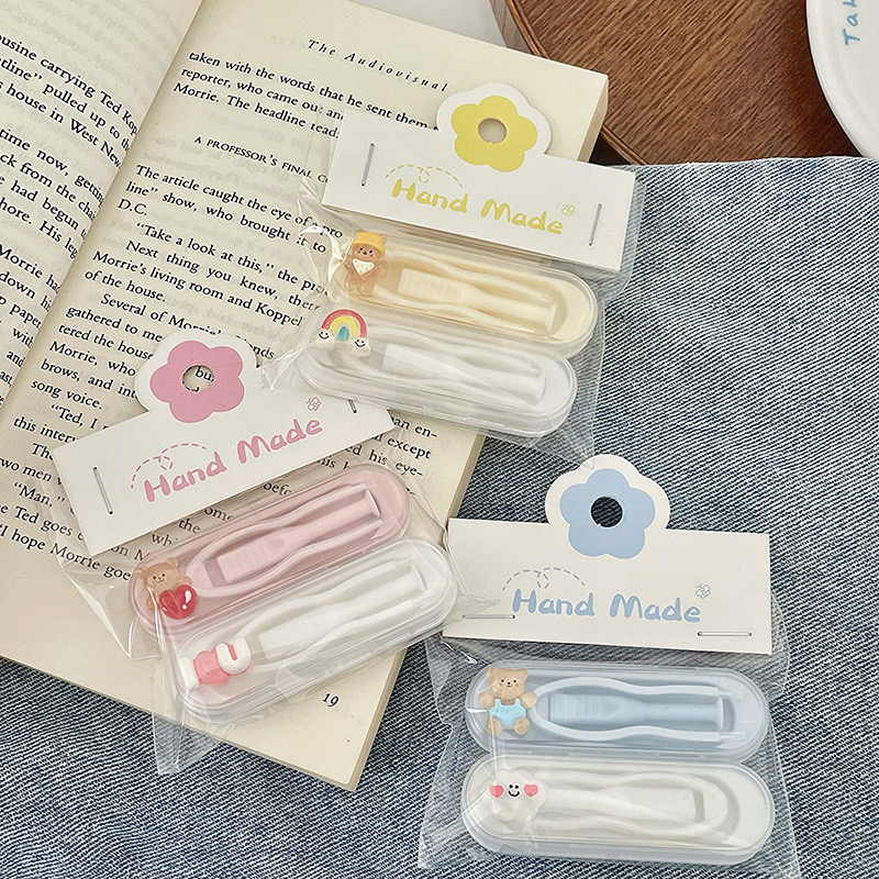 Cute Bear Design Contact Lens Remover Tool with Independent Storage Cases