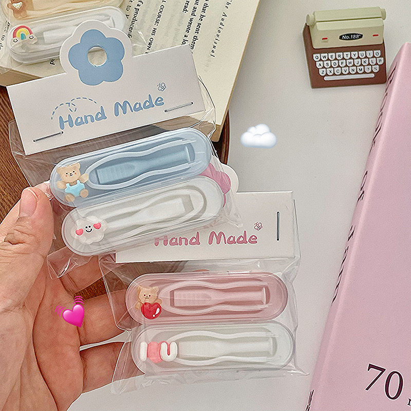 Cute Bear Design Contact Lens Remover Tool with Independent Storage Cases