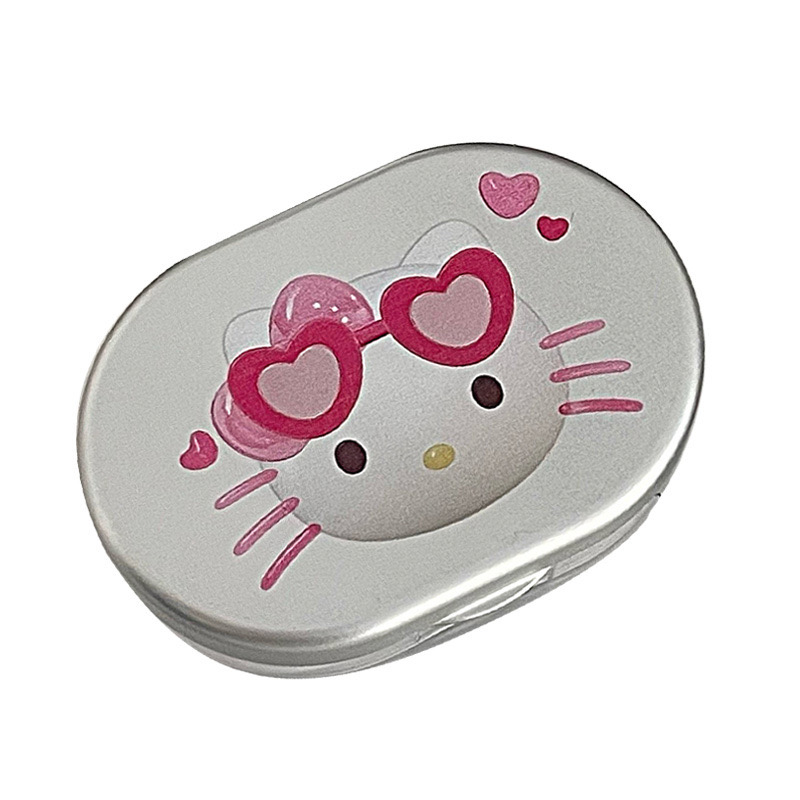 Hello Kitty silver contact lens case