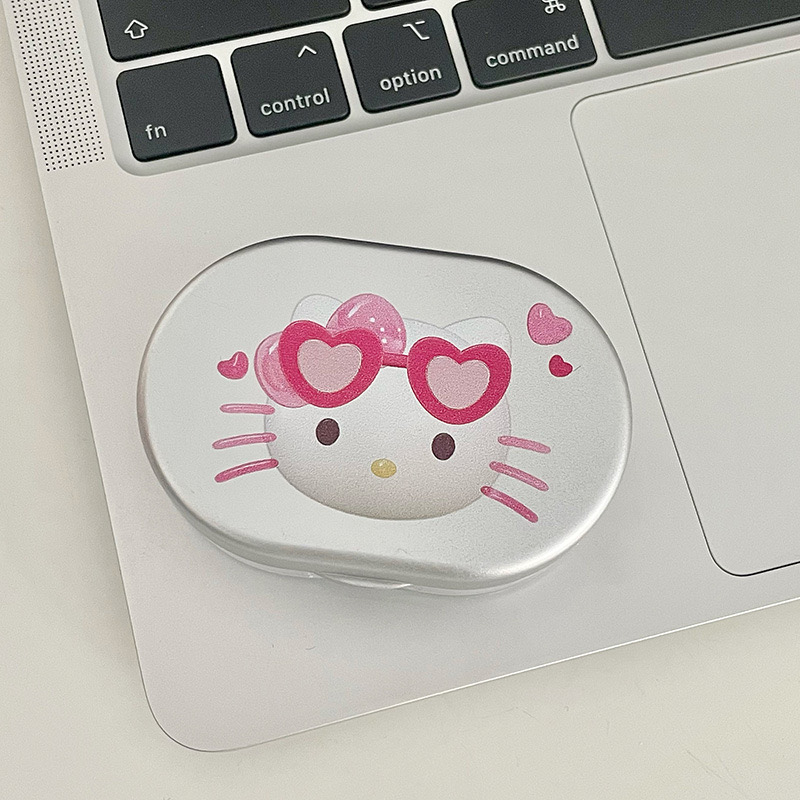 Hello Kitty silver contact lens case