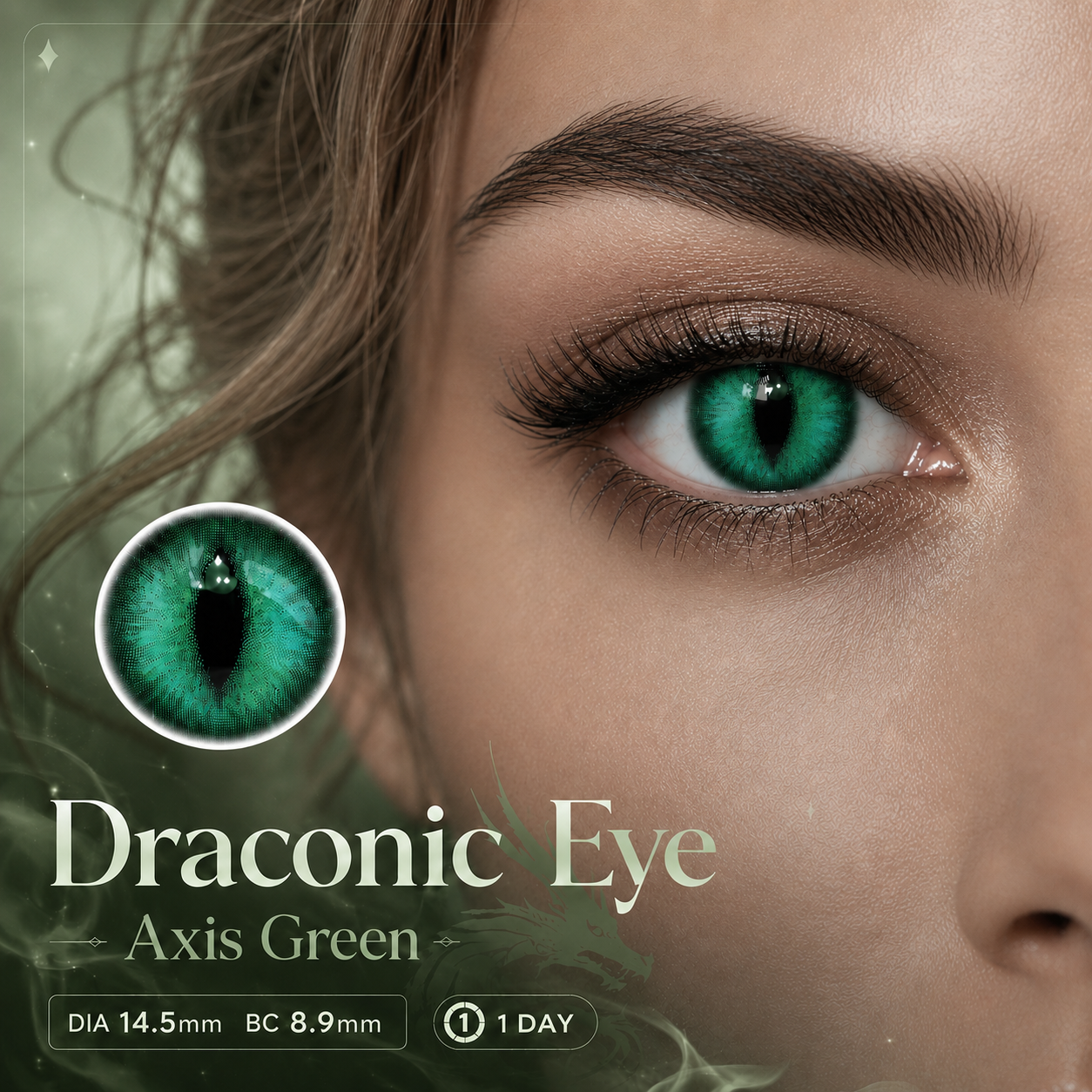 Eyeza Draconic Eye Axis Green | 1 Day