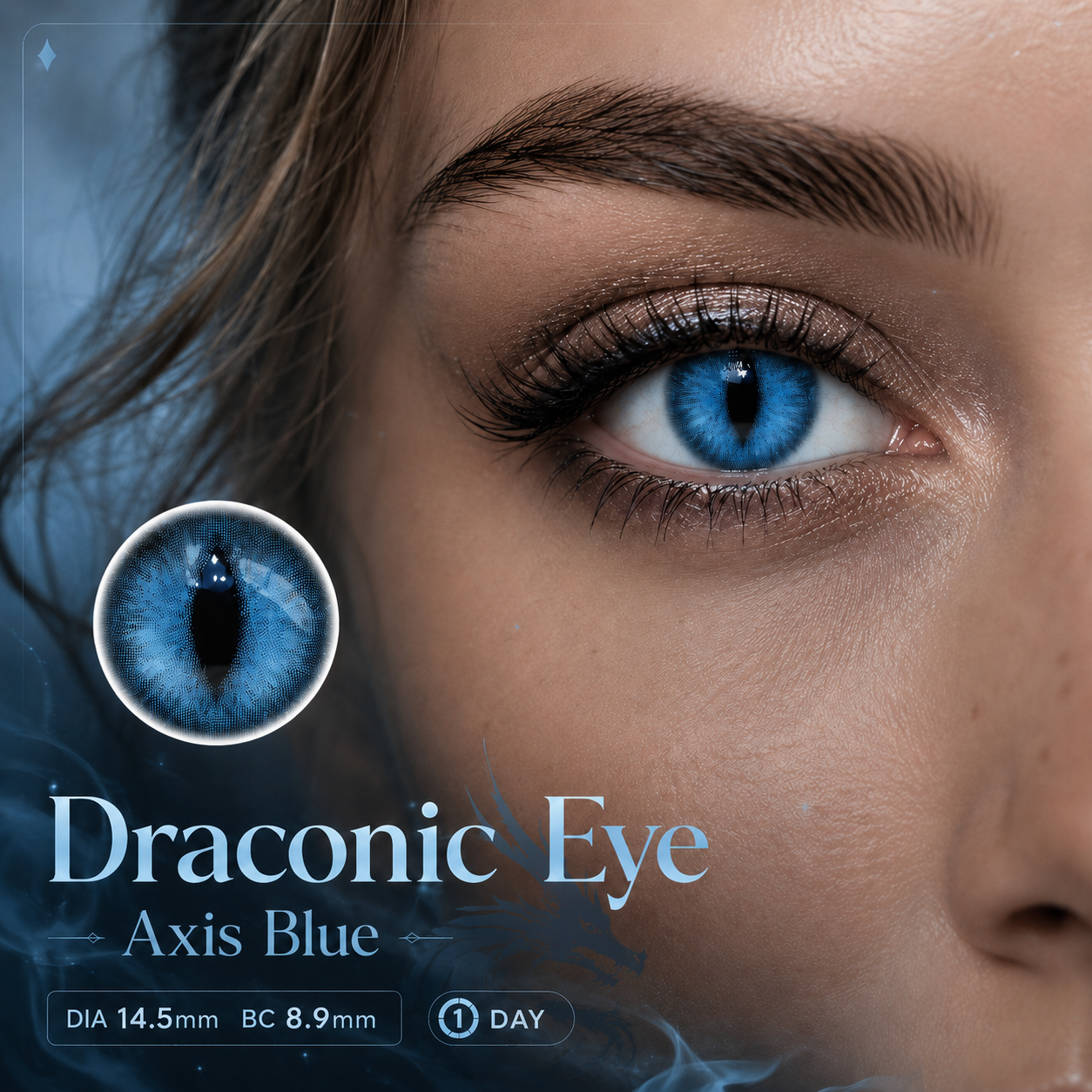 Eyeza Draconic Eye Axis Blue | 1 Day